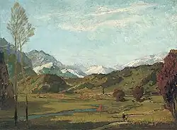 Karl Oskar Arends – Kirchgänger in Alpenlandschaft