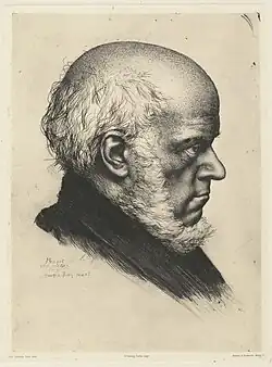 Karl Stauffer-Bern: Adolph Menzel, 1885, Gottfried Keller-Stiftung, Inventarnummer GKS1015/14, Depositum im Kunstmuseum Bern rechts Giovanni Boldini: 1895 Porträt von Menzel