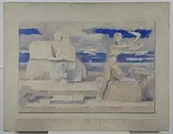 Karl Walser, Der Fackelträger. Studie zu einem Wandbild für die Landi 1939.