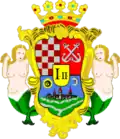 Zwei Meerfrauen als Schildhalter im Wappen von Karlovac