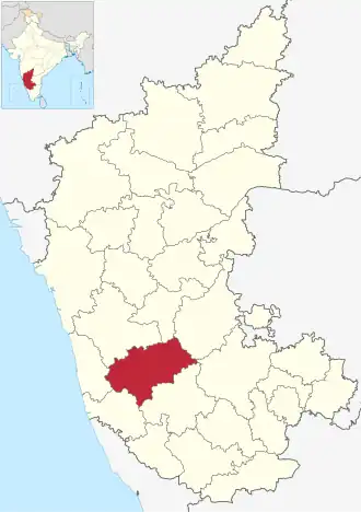 Positionskarte des Distrikts Chikkamagaluru
