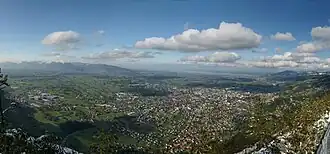 Blick vom Karren auf die Stadt Dornbirn