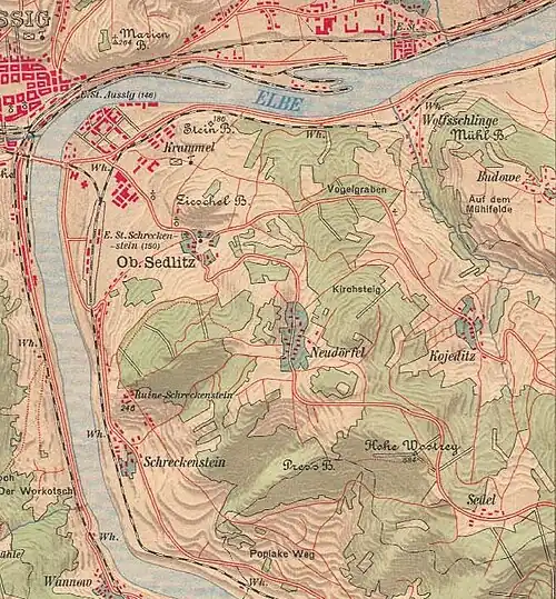Karten – Ausschnitt von 1908
