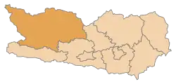Lage des Bezirks Bezirk Spittal an der Drau im Bundesland Kärnten (anklickbare Karte)