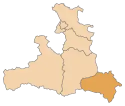 Lage des Bezirkes Tamsweg im Land Salzburg