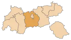 Lage des Bezirkes Innsbruck-Land innerhalb Tirols
