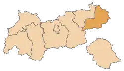 Lage des Bezirkes Kitzbühel innerhalb Tirols