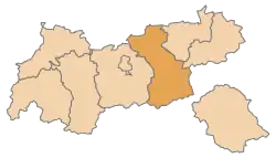 Lage des Bezirks Bezirk Schwaz im Bundesland Tirol (anklickbare Karte)