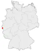 Lage der kreisfreien Stadt Aachen in Deutschland