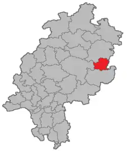 Lage des Amtsgerichtsbezirks Hünfeld in Hessen