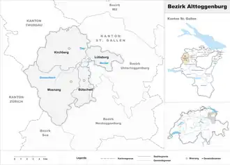 Karte von Bezirk Alttoggenburg