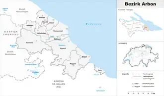 Karte von Bezirk Arbon