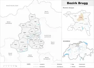 Karte von Bezirk Brugg