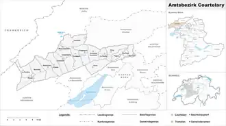 Karte von Amtsbezirk Courtelary