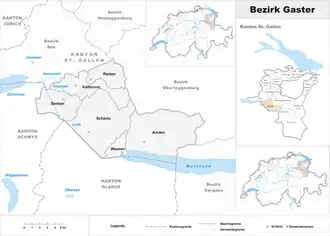 Karte von Bezirk Gaster