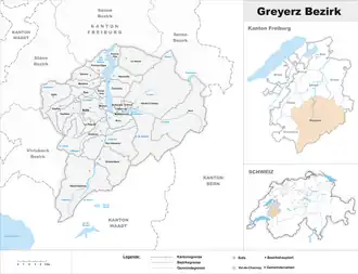 Karte von Greyerzbezirk