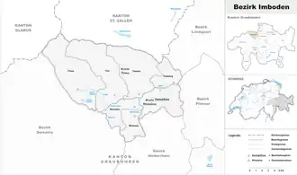 Karte von Bezirk Imboden