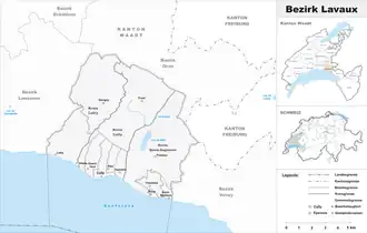 Karte von Bezirk Lavaux