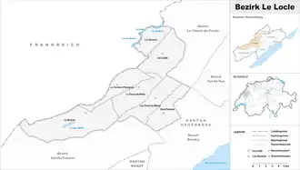Karte von District du Locle