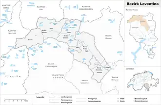Karte von Bezirk Leventina