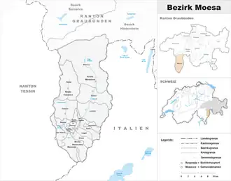 Karte von Bezirk Moesa