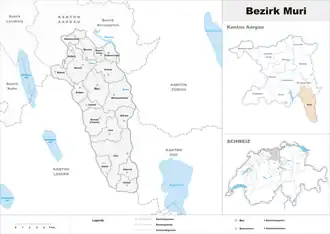 Karte von Bezirk Muri