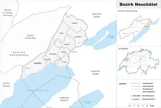 Karte von District de Neuchâtel