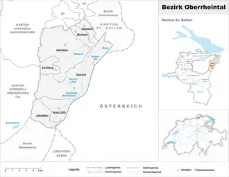 Karte von Bezirk Oberrheintal
