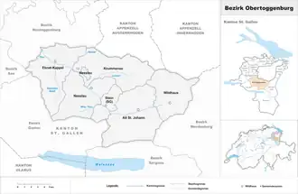 Karte von Bezirk Obertoggenburg
