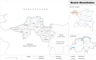 Karte von Bezirk Rheinfelden
