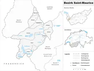 Karte von District de Saint-Maurice