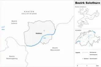 Karte von Bezirk Solothurn