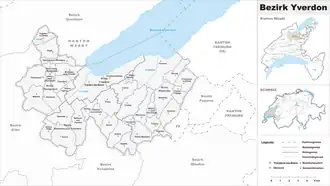 Karte von Bezirk Yverdon