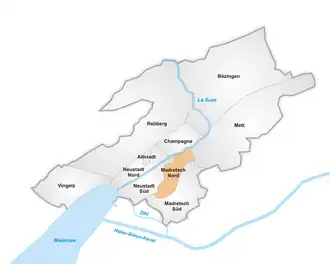 Lage Madretsch Nords in Biel