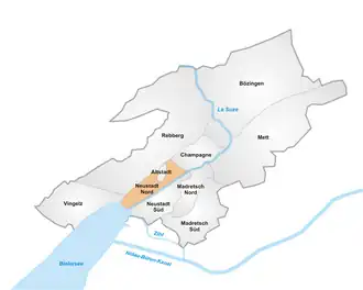 Lage Neustadt Nords in Biel