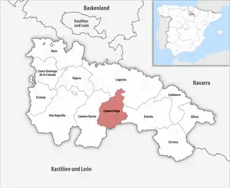 Die Lage der Comarca Camero Viejo in der autonomen Gemeinschaft La Rioja
