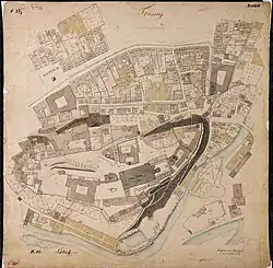 Ortsblatt (Uraufnahmeblatt) Freising (1809)