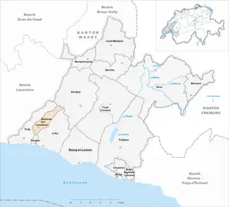 Karte von Belmont-sur-Lausanne