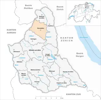 Karte von Bonstetten ZH