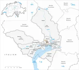 Karte von Brione sopra Minusio