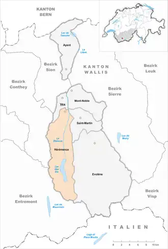 Karte von Hérémence