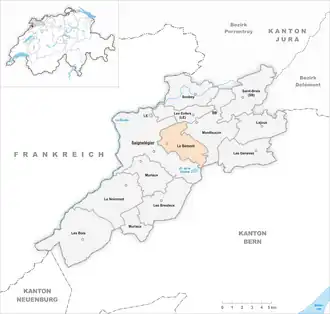 Karte von Le Bémont