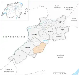 Karte von Les Breuleux