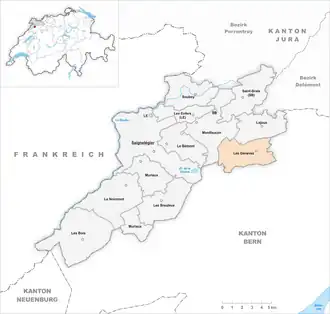 Karte von Les Genevez