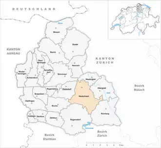 Karte von Niederhasli