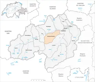 Karte von Obersaxen Mundaun