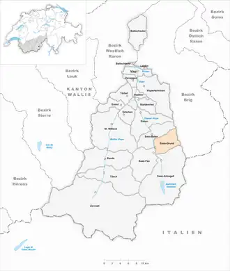 Karte von Saas-Grund