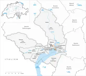 Karte von Tenero-Contra