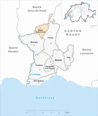 Karte von Villars-Sainte-Croix