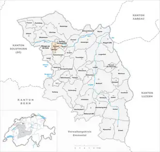 Karte von Walliswil bei Wangen
